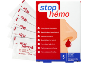 Saszetki tamponów Stop Hemo i opakowanie opatrunków
